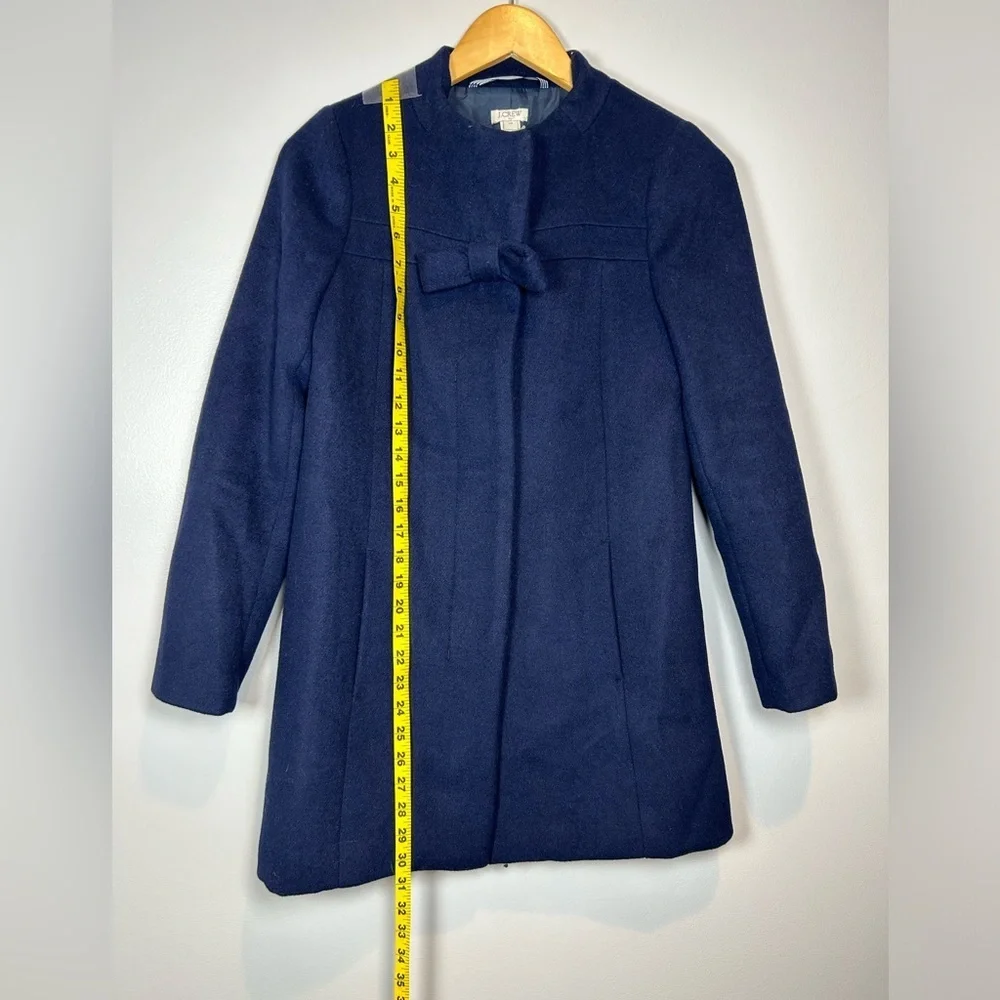 J. Crew Classic Navy Wool-blend Bow-front coat - Picture 10 of 11